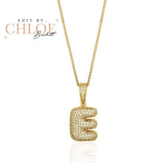 Block baby initial necklace