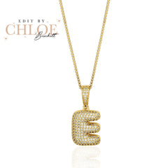 Block baby initial necklace
