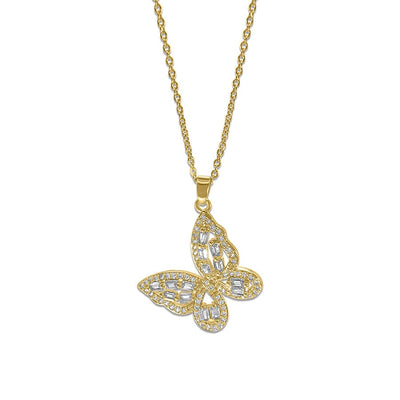 Butterfly Diamond Gold Necklace