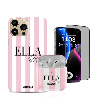 Pink La Mode Phone Case + Airpod Case + Screen Protector