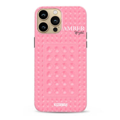 Pink suction slick grip phone case