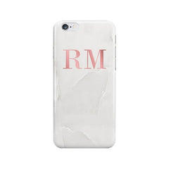 Solid Marble Pink Marble Initials Case