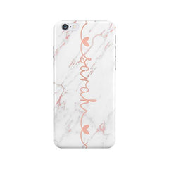 Pink & White Marble Name With Hearts