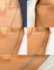 Thin scripted necklace