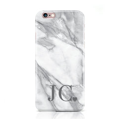 Grey Marble Grey Initials with Heart Case