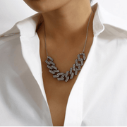Silberne Miami-Kreuz-Halskette