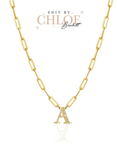 Chain link initial necklace