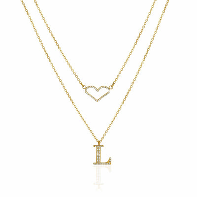 Double layered heart initial