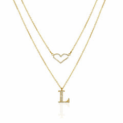 Double layered heart initial