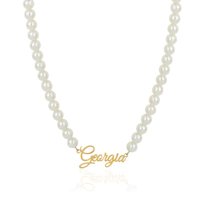Pearl lover elegant name necklace